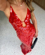 Kalea | Women's Sparkle Dress With Sequin Design And Backless Straps | Glamour