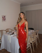 Kalea | Women's Sparkle Dress With Sequin Design And Backless Straps | Glamour