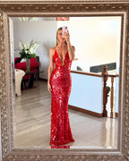 Kalea | Women's Sparkle Dress With Sequin Design And Backless Straps | Glamour