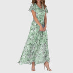 Amelia | Women's Cocktail Dress With V-Neckline And Flutter Sleeves | Feminine