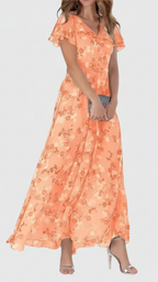 Amelia | Women's Cocktail Dress With V-Neckline And Flutter Sleeves | Feminine