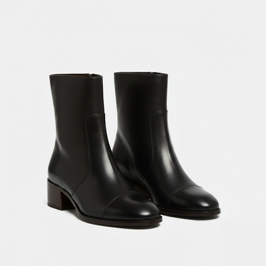 Liora | Women's Ankle Boots With Pointed Toe And Block Heel | Elegant