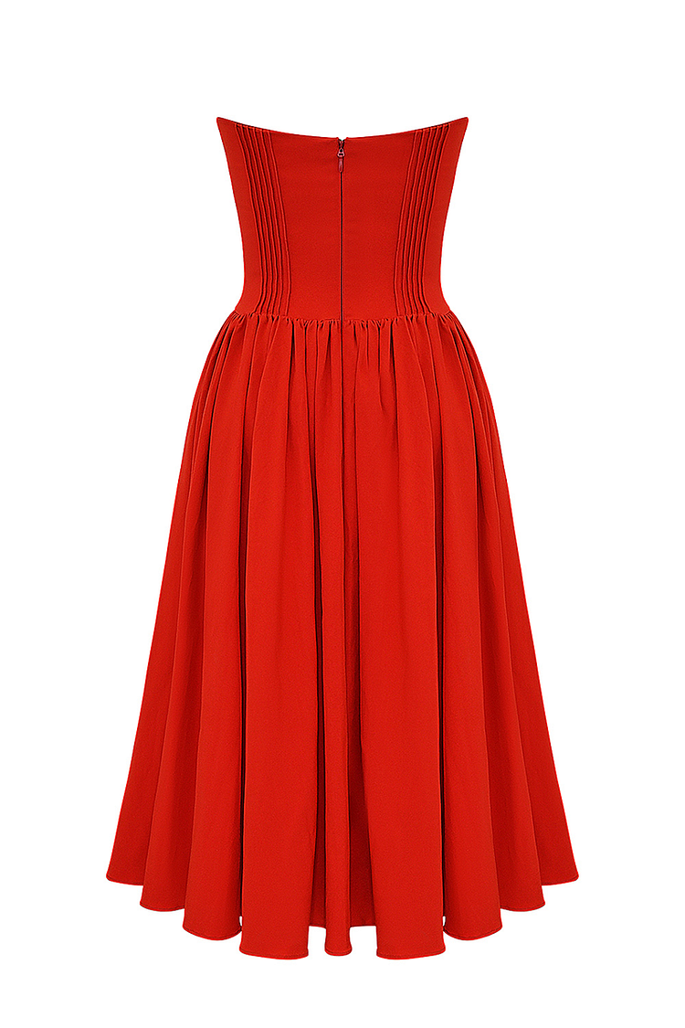 Lisa | Women Prom Dress With Strapless Corset And Pleated Hem | Chic
