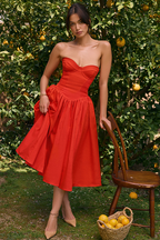 Lisa | Women Prom Dress With Strapless Corset And Pleated Hem | Chic