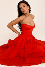 Lisa | Women Prom Dress With Strapless Corset And Pleated Hem | Chic