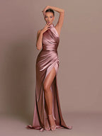 Livia | Women’s Graduation Dress With High Neck And Side Slit | Elegant