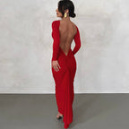 Luna | Satin Graduation Dress for Women | Elegant High-Slit Evening Gown