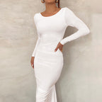 Luna | Satin Graduation Dress for Women | Elegant High-Slit Evening Gown