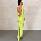 Luna | Satin Graduation Dress for Women | Elegant High-Slit Evening Gown