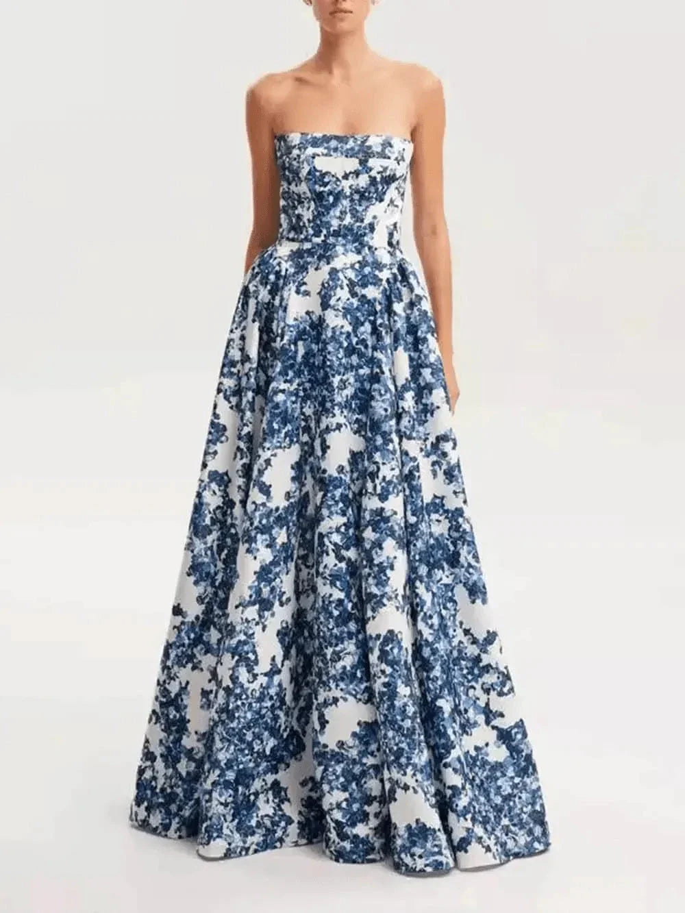 Madison | Women's Bodycon Dress With Strapless Neckline And Pleated Skirt