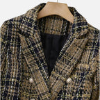 Madison | Women's Tweed Blazer With Gold Hardware And Pockets | Elegant