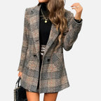 Madison | Women's Tweed Blazer With Gold Hardware And Pockets | Elegant