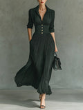 Maéline | Women’s Formal Dress With Fitted Waist And Pleated Maxi Skirt | Elegant