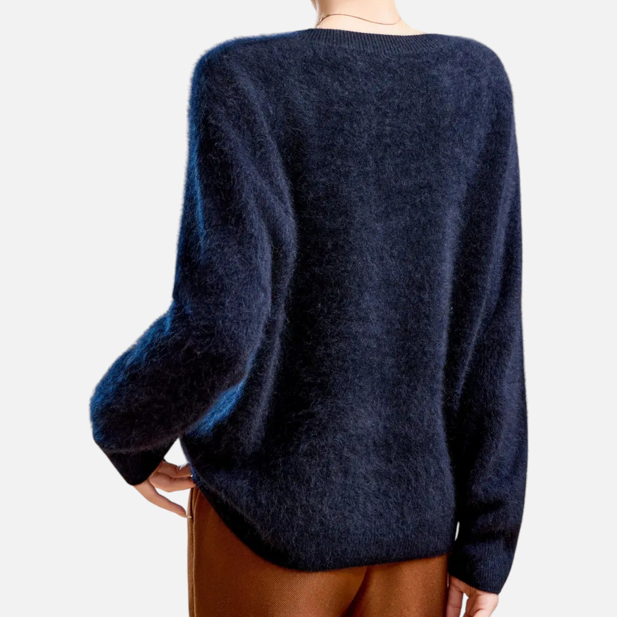 Mirelle | Women's Round-Neck Sweater With Ribbed Cuffs | Minimalist