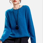 Mirelle | Women's Round-Neck Sweater With Ribbed Cuffs | Minimalist