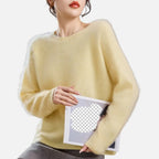 Mirelle | Women's Round-Neck Sweater With Ribbed Cuffs | Minimalist