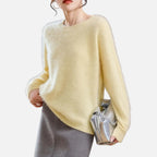 Mirelle | Women's Round-Neck Sweater With Ribbed Cuffs | Minimalist