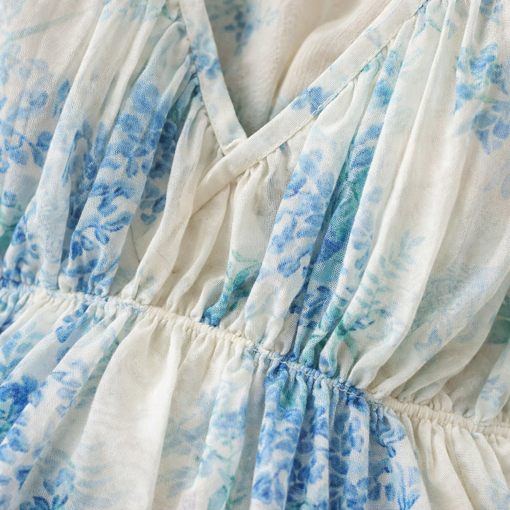 Nora | Women's Floral Dress With Flowing Maxi And Long Sheer Sleeves | Elegant