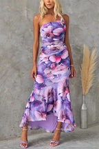 Nyla | Women's Cocktail Dress With Floral Print And One-Shoulder Irregular Hem Design | Elegant