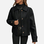 Olivia | Women's Button-Front Coat With Long Sleeve | Chic