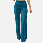 Olivia | Women's High-Waist Trousers With Pleats And Wide Leg | Elegant
