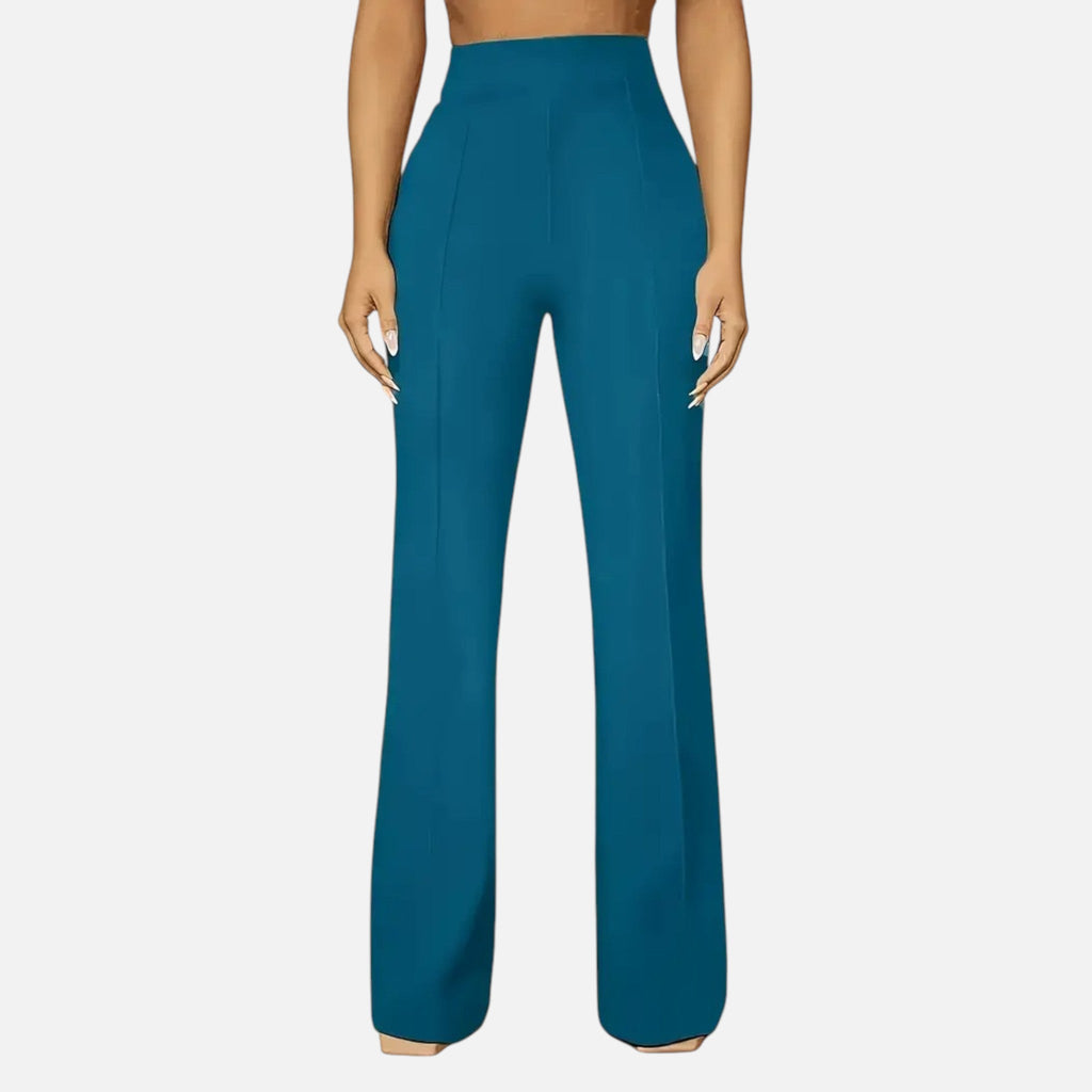 Olivia | Women's High-Waist Trousers With Pleats And Wide Leg | Elegant