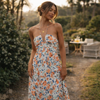 Penelope | Floral Graduation Dress for Women | Summer Halter Maxi