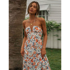 Penelope | Floral Graduation Dress for Women | Summer Halter Maxi