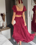 Quinlan | Women's Floral Dress With High Waist And Ruffle Layered Skirt | Elegant