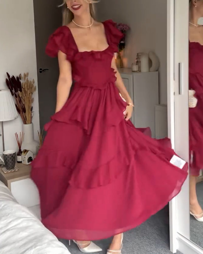 Quinlan | Women's Floral Dress With High Waist And Ruffle Layered Skirt | Elegant