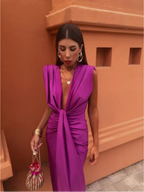 Selena | Women's Cocktail Dress With Draped Design And Elegant Midi Silhouette | Party