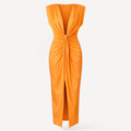 Selena | Women's Cocktail Dress With Draped Design And Elegant Midi Silhouette | Party