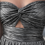 Seraphina | Women’s Shiny Strapless Graduation Dress | Long Pleated Formal Gown
