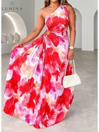 Seraphina | Women's Wedding Guest Dress With Asymmetric Neckline And Pleated Skirt