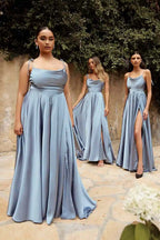 Sienna | Women’s Graduation Dress With Side Slit | Elegant Satin Style