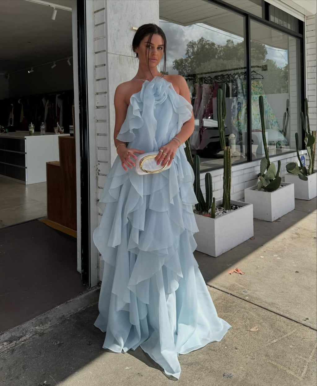 Noelle | Women's Summer Dress With Strapless Neckline And Layered Ruffles | Elegant