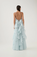Noelle | Women's Summer Dress With Strapless Neckline And Layered Ruffles | Elegant