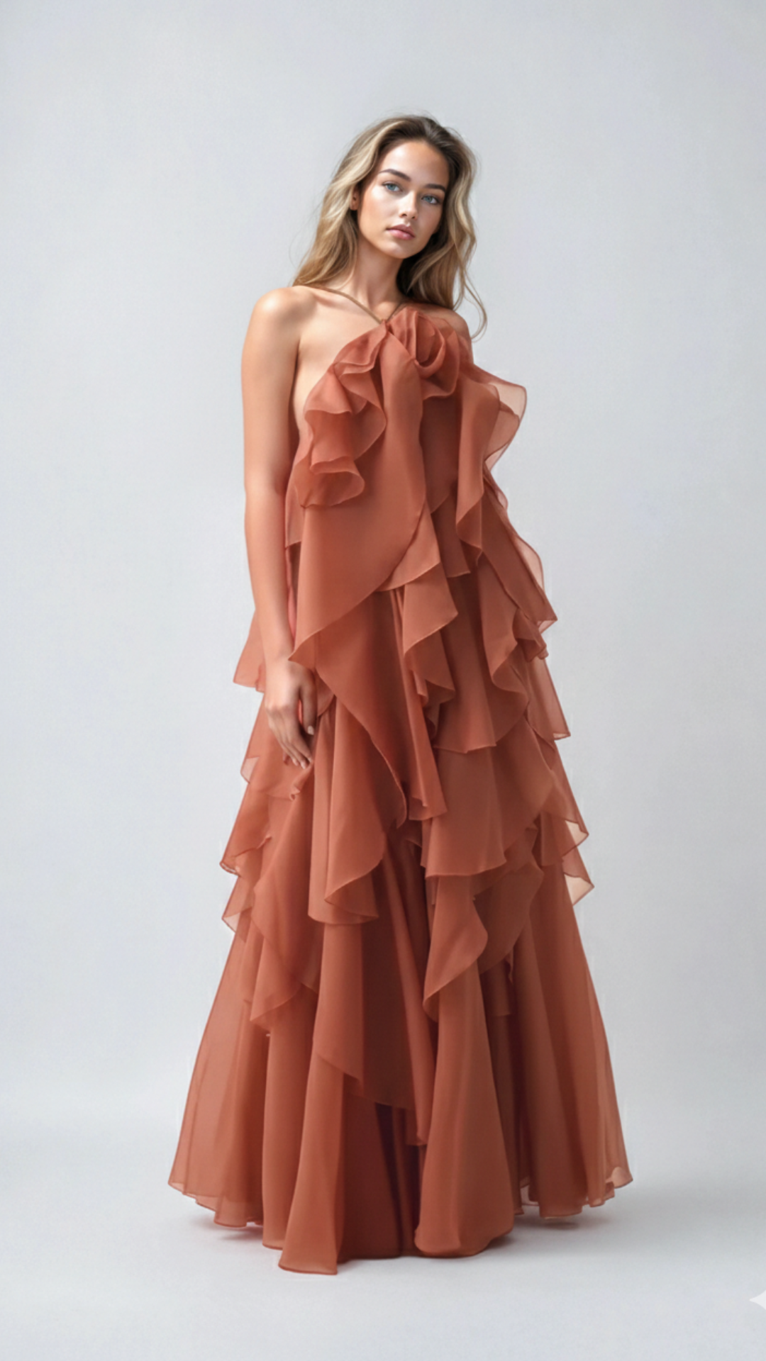 Noelle | Women's Summer Dress With Strapless Neckline And Layered Ruffles | Elegant