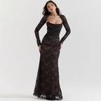 Stella | Women’s Graduation Dress With Lace Detail And Long Sleeves | Elegant
