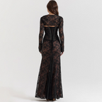 Stella | Women’s Graduation Dress With Lace Detail And Long Sleeves | Elegant