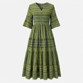 Sylpha | Women's Day Dress With Ethnic Print Design And Flowing Tiered Skirt | Casual