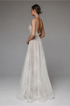 Thalassa | Women's Sparkle Dress With Floor Length Silhouette And Shimmer Pattern | Elegant