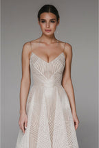 Thalassa | Women's Sparkle Dress With Floor Length Silhouette And Shimmer Pattern | Elegant