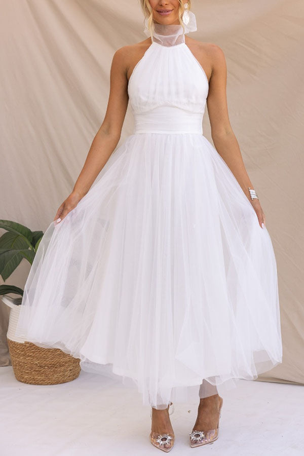 Valeria | Women’s Graduation Dress With Tulle And Halter Neck | Elegant