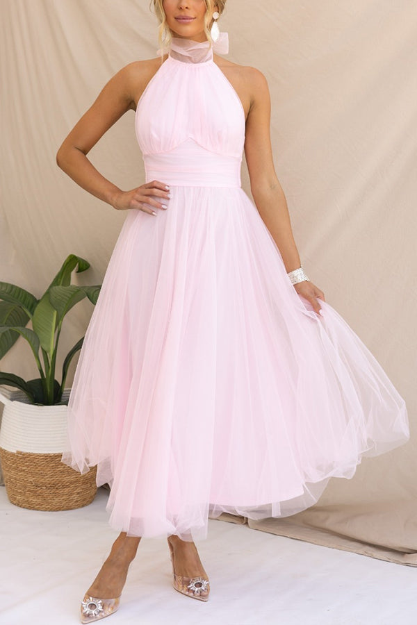 Valeria | Women’s Graduation Dress With Tulle And Halter Neck | Elegant