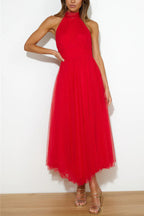 Valeria | Women's Sparkle Dress With Halter Neck And Layered Tulle Skirt | Elegant
